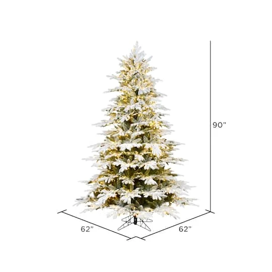 7.5ft. Pre-Lit Flocked Kamas Fraser Artificial Christmas Tree, Warm White Low Voltage LED Lights 6 7.5ft. Pre-Lit Flocked Kamas Fraser Artificial Christmas Tree, Warm White Low Voltage LED Lights - Image 4