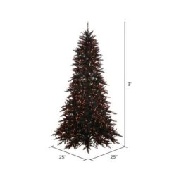 3ft. Pre-Lit Black Fir Artificial Christmas Tree, Orange Incandescent Lights 7 3ft. Pre-Lit Black Fir Artificial Christmas Tree, Orange Incandescent Lights -Michaels Shop D522660S 2