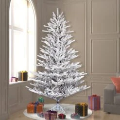 7.5ft. Unlit Flocked Stick Pine Artificial Christmas Tree -Michaels Shop D522685S 2