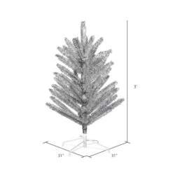 3ft. Unlit Silver Vintage Aluminum Artificial Christmas Tree -Michaels Shop D522686S 14
