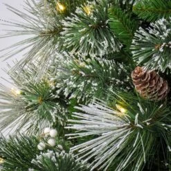 7.5ft. Pre-Lit Frosted Bryson Pine Artificial Christmas Tree, Warm White LED Lights -Michaels Shop D531401S 3