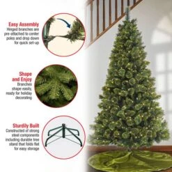 7ft. Pre-Lit Maine Pine Artificial Christmas Tree, Warm White LED Lights -Michaels Shop D531405S 16