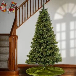 7ft. Pre-Lit Maine Pine Artificial Christmas Tree, Warm White LED Lights -Michaels Shop D531405S 2