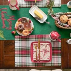 DII® Christmas Plaid Placemats, 6ct. -Michaels Shop D540025S 4