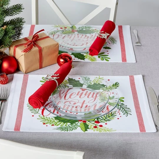 DII® Merry Christmas Print Placemats, 6ct. 13 DII® Merry Christmas Print Placemats, 6ct. - Image 11