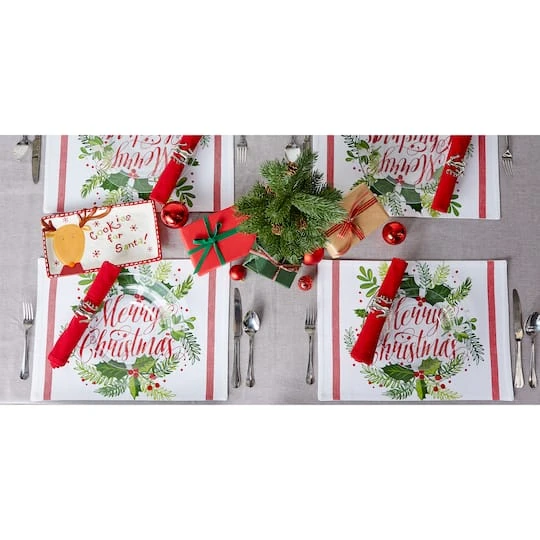 DII® Merry Christmas Print Placemats, 6ct. 9 DII® Merry Christmas Print Placemats, 6ct. - Image 7