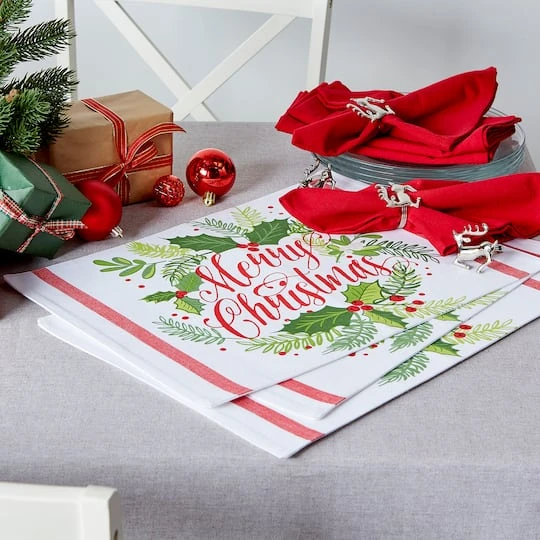 DII® Merry Christmas Print Placemats, 6ct. 12 DII® Merry Christmas Print Placemats, 6ct. - Image 10