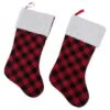 DII® Red & Black Buffalo Check Holiday Stockings Set -Michaels Shop D540060S 1