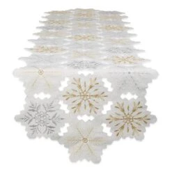 DII® 108" Snowflakes Embroidered Table Runner