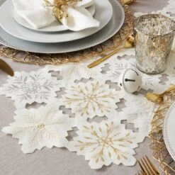 DII® 108" Snowflakes Embroidered Table Runner -Michaels Shop D540113S 5