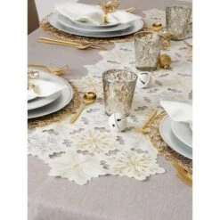 DII® 108" Snowflakes Embroidered Table Runner -Michaels Shop D540113S 7