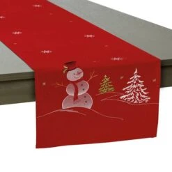 DII® 108" Snowman Embroidered Table Runner -Michaels Shop D540114S 2