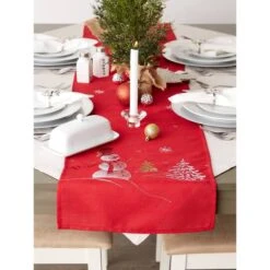 DII® 108" Snowman Embroidered Table Runner -Michaels Shop D540114S 5