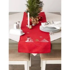 DII® 108" Snowman Embroidered Table Runner -Michaels Shop D540114S 6