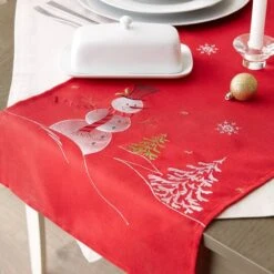 DII® 108" Snowman Embroidered Table Runner -Michaels Shop D540114S 8