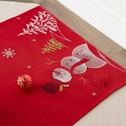DII® 70" Red Embroidered Snowman Table Runner -Michaels Shop D540121S 4