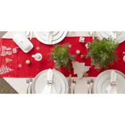 DII® 70" Red Embroidered Snowman Table Runner -Michaels Shop D540121S 6