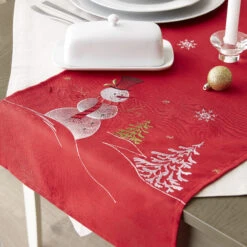 DII® 70" Red Embroidered Snowman Table Runner -Michaels Shop D540121S 8