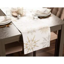 DII® 72'' Snowflake Sparkle Printed Table Runner -Michaels Shop D540130S 4