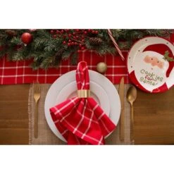 DII® 72" Holly Berry Plaid Table Runner -Michaels Shop D540137S 5