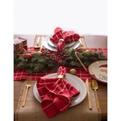 DII® 72" Holly Berry Plaid Table Runner -Michaels Shop D540137S 6