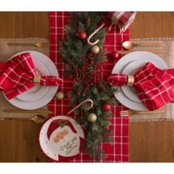 DII® 72" Holly Berry Plaid Table Runner -Michaels Shop D540137S 7
