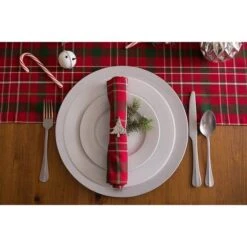 DII® 72" Tartan Holly Plaid Table Runner -Michaels Shop D540139S 4