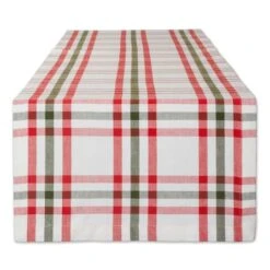 DII® 108" Jolly Tree Collection Nutcracker Plaid Table Runner