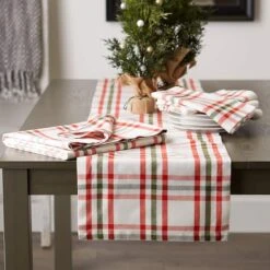 DII® 108" Jolly Tree Collection Nutcracker Plaid Table Runner -Michaels Shop D540143S 3