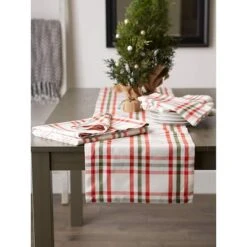 DII® 108" Jolly Tree Collection Nutcracker Plaid Table Runner -Michaels Shop D540143S 4