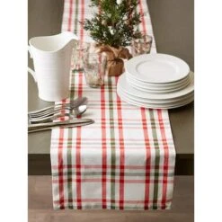 DII® 108" Jolly Tree Collection Nutcracker Plaid Table Runner -Michaels Shop D540143S 5