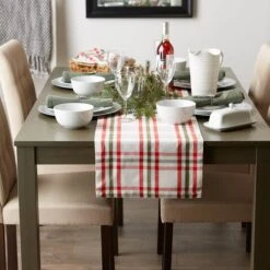DII® 108" Jolly Tree Collection Nutcracker Plaid Table Runner -Michaels Shop D540143S 7