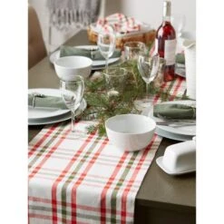 DII® 108" Jolly Tree Collection Nutcracker Plaid Table Runner -Michaels Shop D540143S 8