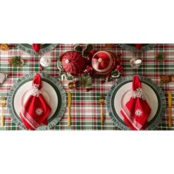 DII® 70" Round Yuletide Plaid Tablecloth 9 DII® 70" Round Yuletide Plaid Tablecloth -Michaels Shop D540147S 2