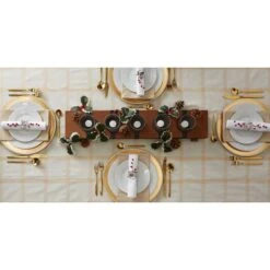 DII® 120" Gold Lurex Plaid Tablecloth -Michaels Shop D540150S 6