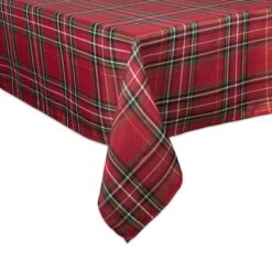 DII® 120" Holiday Metallic Plaid Tablecloth -Michaels Shop D540155S 3