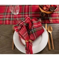 DII® 120" Holiday Metallic Plaid Tablecloth -Michaels Shop D540155S 5
