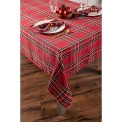 DII® 120" Holiday Metallic Plaid Tablecloth -Michaels Shop D540155S 7