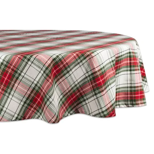 DII® 70" Round Christmas Plaid Tablecloth 3 DII® 70" Round Christmas Plaid Tablecloth