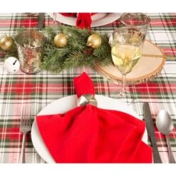 DII® 70" Round Christmas Plaid Tablecloth 11 DII® 70" Round Christmas Plaid Tablecloth -Michaels Shop D540167S 5