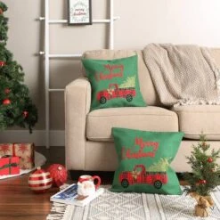 DII® Merry Christmas Truck Embroidered Pillow Cover Set -Michaels Shop D540193S 6