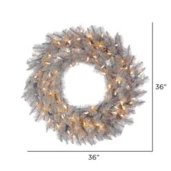 36" Warm White Dura-Lit® LED Platinum Fir Wreath -Michaels Shop D575231S 4
