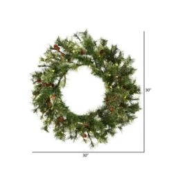30" Warm White Dura-Lit® LED Mixed Country Pine Wreath -Michaels Shop D575233S 3