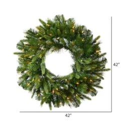 42" Pre-Lit Cashmere Wreath, Warm White Dura-Lit® LED Lights -Michaels Shop D575247S 2