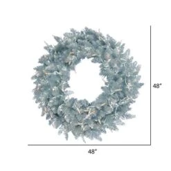 48" Pre-Lit Silver Fir Artificial Christmas Wreath, Warm White Dura-Lit LED Lights -Michaels Shop D575343S 4