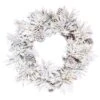 48" Pre-Lit Flocked Atka Artificial Christmas Wreath, Warm White Wide Angle 3mm LED Lights -Michaels Shop D575347S 1