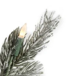 24" Pre-Lit Flocked Kiana Artificial Christmas Wreath, Warm White Dura-Lit® LED Mini Lights -Michaels Shop D575349S 5