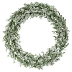 60" Pre-Lit Flocked Kiana Artificial Christmas Wreath, Warm White Dura-Lit® LED Mini Lights -Michaels Shop D575351S 1 1