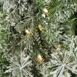 60" Pre-Lit Flocked Kiana Artificial Christmas Wreath, Warm White Dura-Lit® LED Mini Lights -Michaels Shop D575351S 4