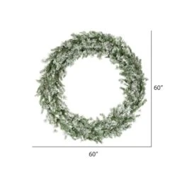 60" Pre-Lit Flocked Kiana Artificial Christmas Wreath, Warm White Dura-Lit® LED Mini Lights -Michaels Shop D575351S 5